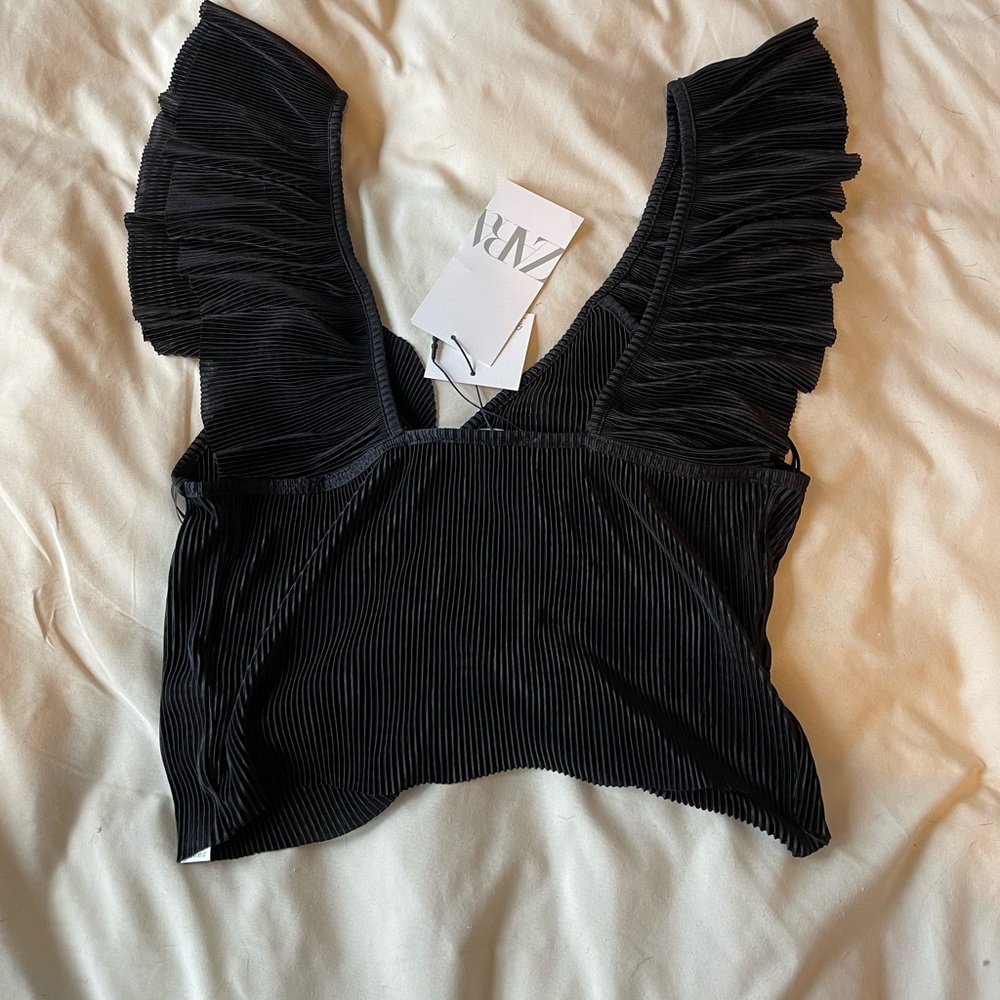 Zara black crop top new